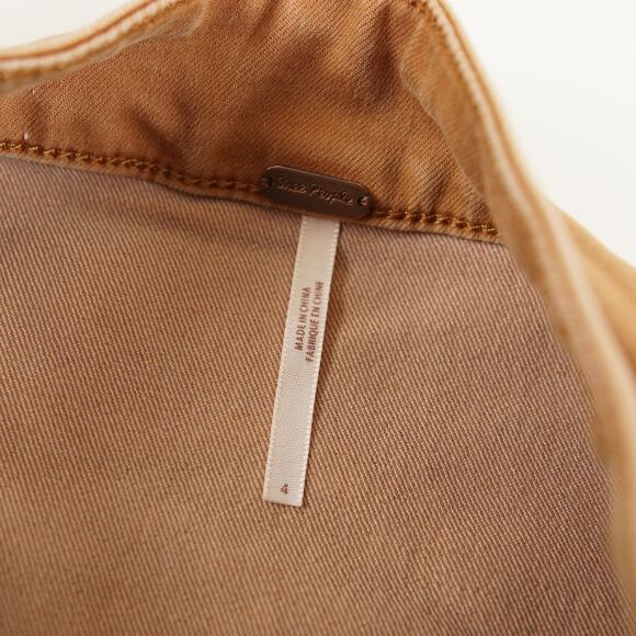 Free People We The Free Brown Button Front Stretch Denim Mini Skirt Womens Sz 4 - Picture 6 of 7